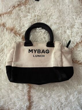 My Bag Lunch Women's Two-Tone Canvas Lunch Tote - Black & Cream
